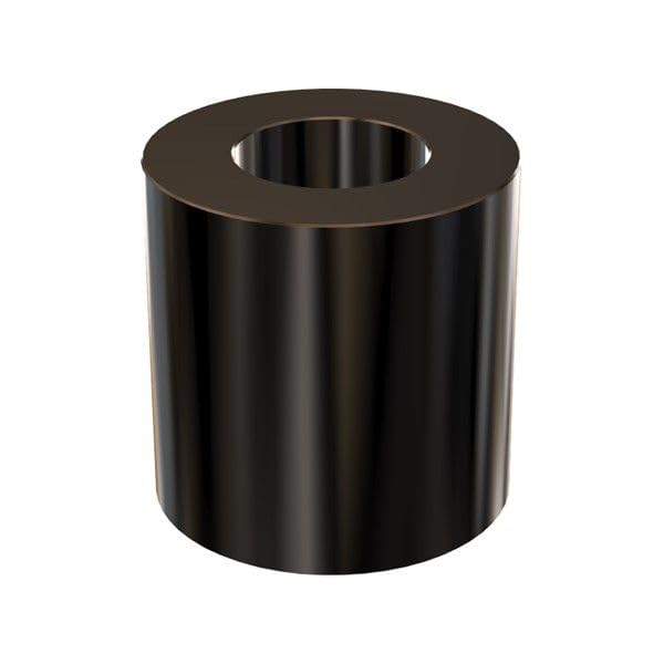 Black aluminum round spacers, 1/2-inch OD x 1/4-inch ID, 1/2-inch length, 25-pack by Metal Spacers Online