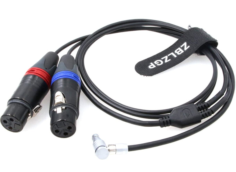 [Australia - AusPower] - ZBLZGP Dual 3-Pin XLR Female to 5 Pin Right Angle Audio Input Cable for Arri Alexa Mini 