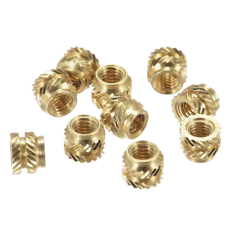 [Australia - AusPower] - uxcell knurled Insert Nuts, 60Pcs M3 x 4mm L x 5mm OD 3D Printing Brass Nuts Female Threaded Inserts Brass Heat Set Insert Embedment Nut M3 x 4mm x 5mm 