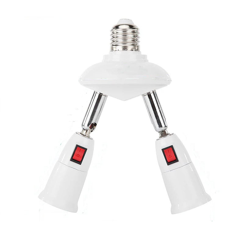 [Australia - AusPower] - CLWHJ-360 Degrees Adjustable 2 in 1 E26/E27 Splitter Socket Adapter. E26/E27 Standard LED Bulbs 360 Degrees Adjustable 180 Degree Bendable Max Watt 120W (2 in 1) 