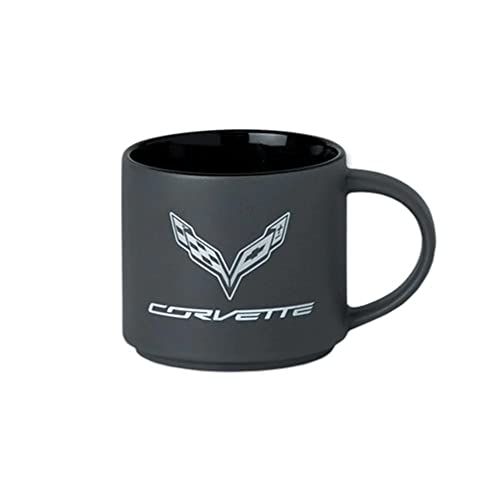 West Coast Corvette C7 Corvette Matte Grey Coffee Mug : Red or Black Center (Black Center) - Stoneware - 16 oz