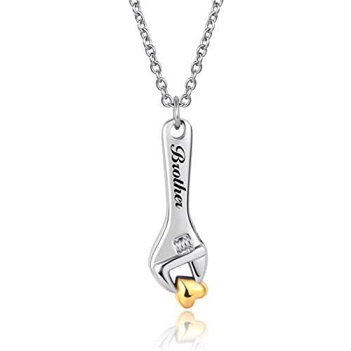 Wrench Cremation Urn Necklace for Ashes Carpenters Tool Cremation Jewelry Keepsake Memorial Jewelry Gift for Women Brother