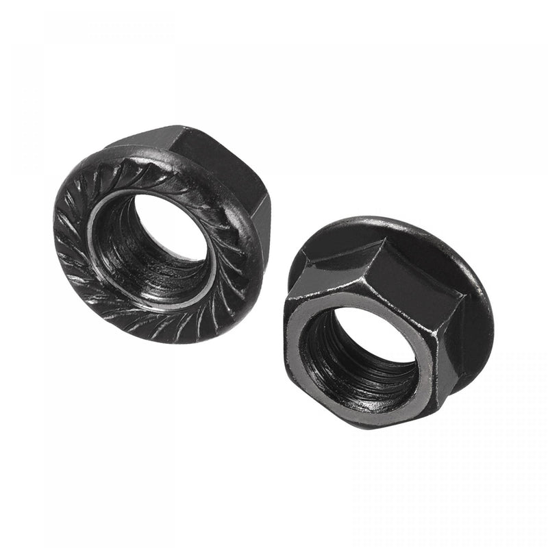[Australia - AusPower] - uxcell M10 Serrated Flange Hex Lock Nuts, Carbon Steel Black Oxide Finished 20pcs 