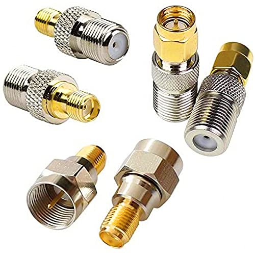 Greluma 2 Sets x 3pcs F Type to SMA Male Female Adapter Coaxial Female SMA F Kit