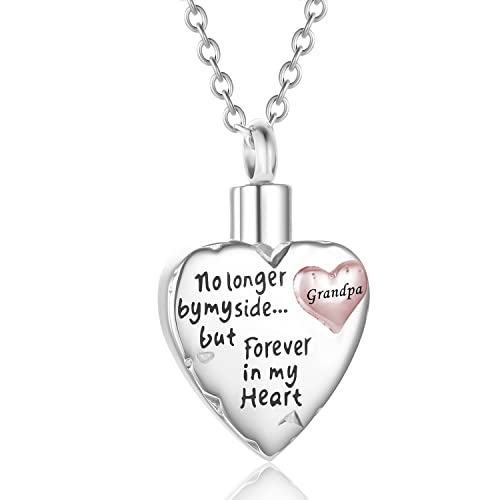 Heart Cremation Urn Necklace for Ashes Stainless Steel Cremation Jewelry for Family Members, Dad Mom Grandpa Grandma Daughter Son Wife Husband Nana Papa Keepsake Memorial Jewelry for Ashes Locket