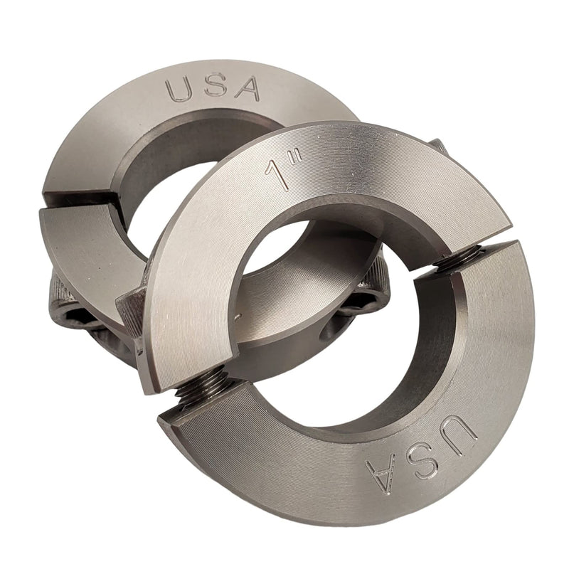 [Australia - AusPower] - 1.00" Bore Diameter - Clamping Two Piece Shaft Collar - 303 Stainless Steel (2 Pack) 1.00" Bore 2 