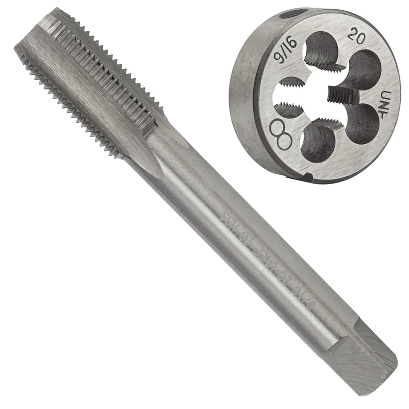 [Australia - AusPower] - 9/16"-20 UN HSS Tap And Die Set, 9/16 x 20 UN Machine Thread Tap And Round Thread Die Right Hand 9/16''-20 UN 