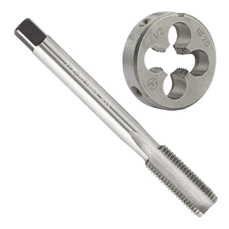 [Australia - AusPower] - 1/2"-20 UNF HSS Tap And Die Set, 1/2 x 20 UNF Machine Thread Tap And Round Thread Die Right Hand 1/2''-20 UNF 