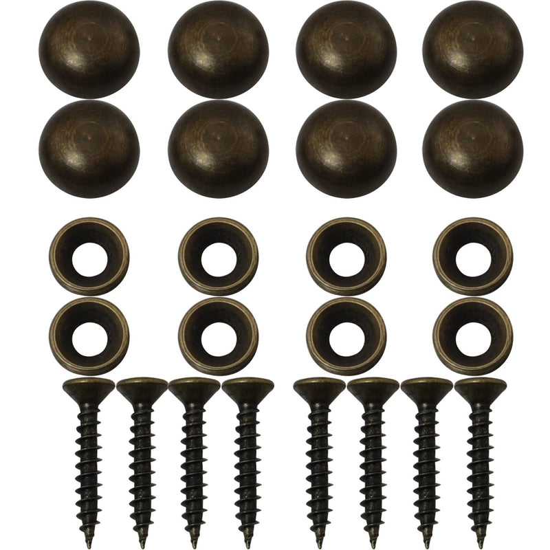 [Australia - AusPower] - 8pcs Pure Brass Decorative Screws with Caps Used as Mirror Screw Mirror Fixing Screws Cover Self-Tapping Screws (15mm, Bronze) 