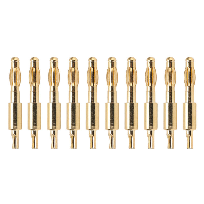[Australia - AusPower] - Banana Plug 4mm Male Solder Type Gold Plated Connector 10pcs for DIY Electrical Testing 