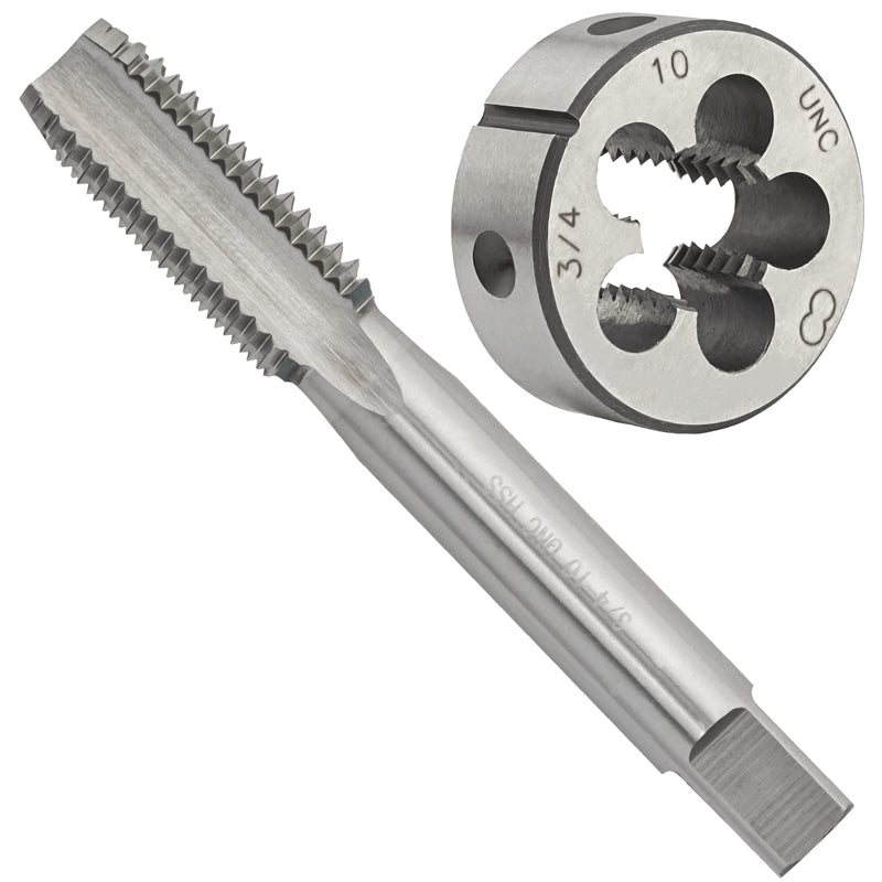 [Australia - AusPower] - 3/4"-10 UNC HSS Tap And Die Set, 3/4 x 10 UNC Machine Thread Tap And Round Thread Die Right Hand 3/4"-10 UNC 