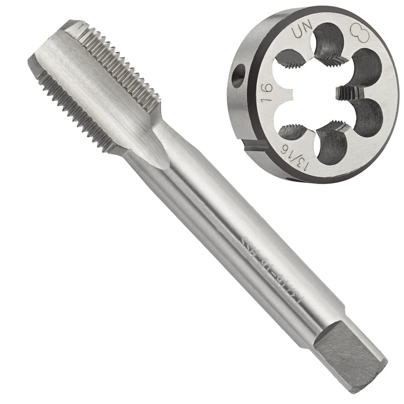 [Australia - AusPower] - 13/16"-16 UN HSS Tap And Die Set, 13/16-16 UN Machine Thread Tap And UN Round Thread Die Right Hand 13/16"-16 UN 