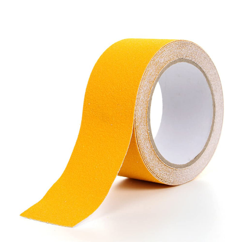 Anti Slip Safety Tape 5CM x 15M Waterproof Abrasive Skid Tape Roll High Traction Strong Grip for Floors, Steps, Stairs, Ramps Yellow