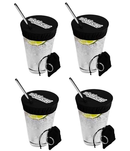 Nightcap Drink Cover Keychain, Portable Anti Drink Spiking Protector, Reusable Cup Shield for Bars, Festivals & Travel, Hidden Safety Cover for Women, Fits Most Cups & Glasses, As Seen on Shark Tank 4 Pack
