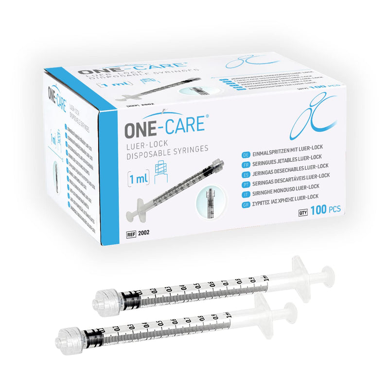 [Australia - AusPower] - MediVena ONE-CARE 1ml Luer-Lock Syringes, Sterile, Low Dead Space, 100/bx Blister-Packed Syringes 1cc 
