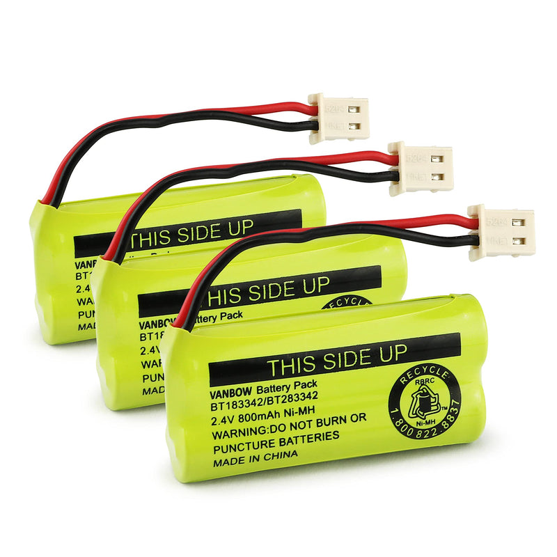 [Australia - AusPower] - BT183342/BT283342 2.4V 800mAh Ni-MH Battery Compatible with AT&T VTech Cordless Phone Batteries BT166342/BT266342 BT162342/BT262342 CS6709 CS6609 CS6509 CS6409 EL52100 EL50003 (Pack 3) Pack 3 