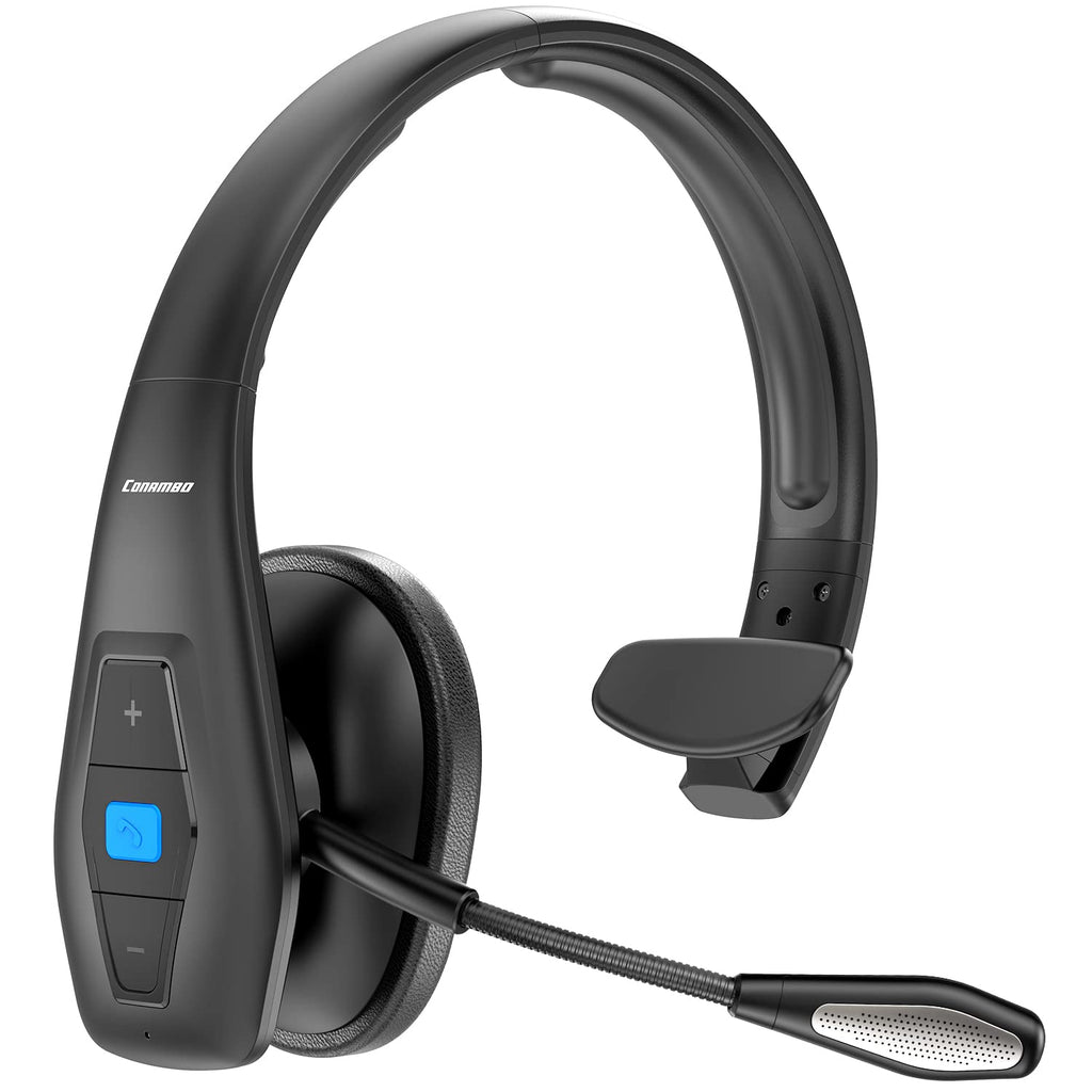 [Australia - AusPower] - Conambo Noise Cancelling Bluetooth Headset V5.1, 35Hrs HD Talktime CVC8.0 Dual Mic Hands-Free Wireless Headset, Bluetooth Headphones with Mute Button for Cell Phones Business Home Office Trucker 