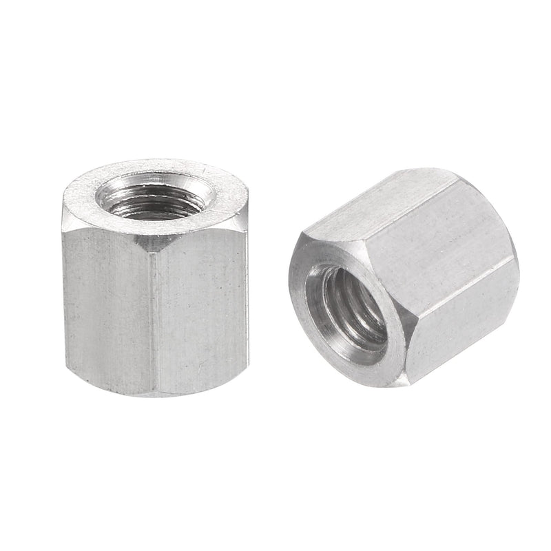[Australia - AusPower] - uxcell M6 x 1.0-Pitch 20mm Length 304 Stainless Steel Metric Hex Coupling Nut, 10-Pack M6 x 20mm 