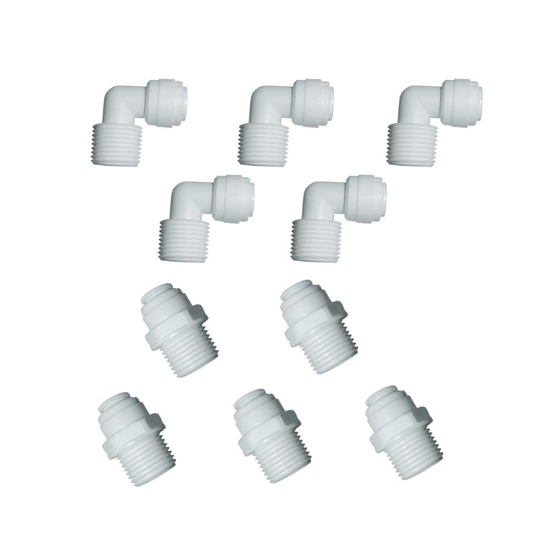 [Australia - AusPower] - MALIDA Quick Connector Male Adapter Elbow and Straight Combination, 1/2 Inch NPT Thread x 3/8 Inch Tube OD Push to Connect Fittings, for Water Filter purification systems.(pack of 10) 1/2"NPT x 3/8"OD 