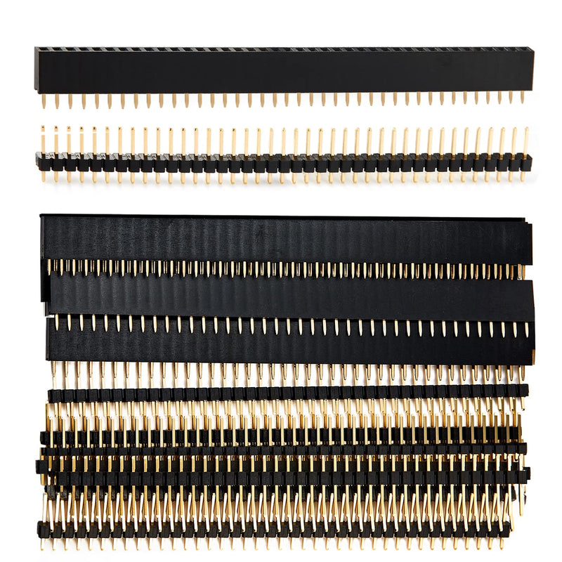 [Australia - AusPower] - Chanzon Header Strip for Arduino GPIO 40-pin x 20pcs Female/Male Pins Straight Single Row Square Pitch 2.54mm Breakaway PCB Connector Kit Gold Plated (1) Standard (01) Male+Female 40pin 20pcs 