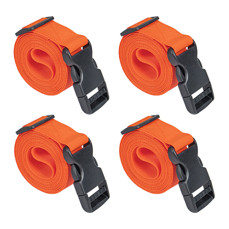 [Australia - AusPower] - Premium Utility Straps with Quick Release Buckle Adjustable Short Nylon Tie Down Straps for Backpack Tactical Lashings Camping Gear Sleeping Bag Mattress Conveyor Belt Luggage 6 feet Orange 