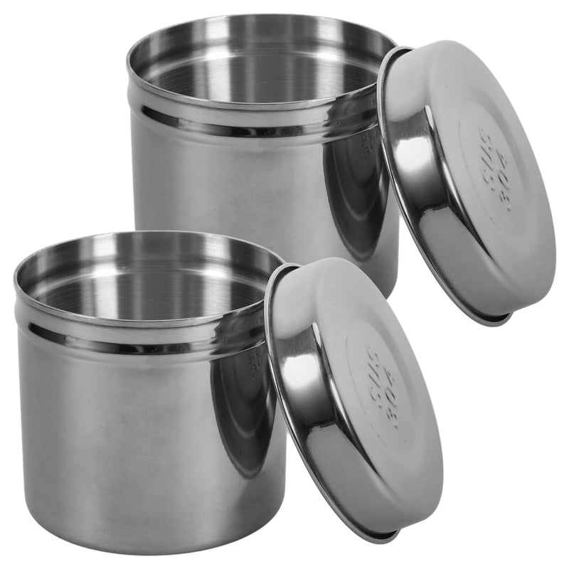 [Australia - AusPower] - 2Pcs Stainless Steel Jars Iodine Gauze Holder Iodophor Jars Stainless Steel Canisters for Hospital Home Kitchen Silver 