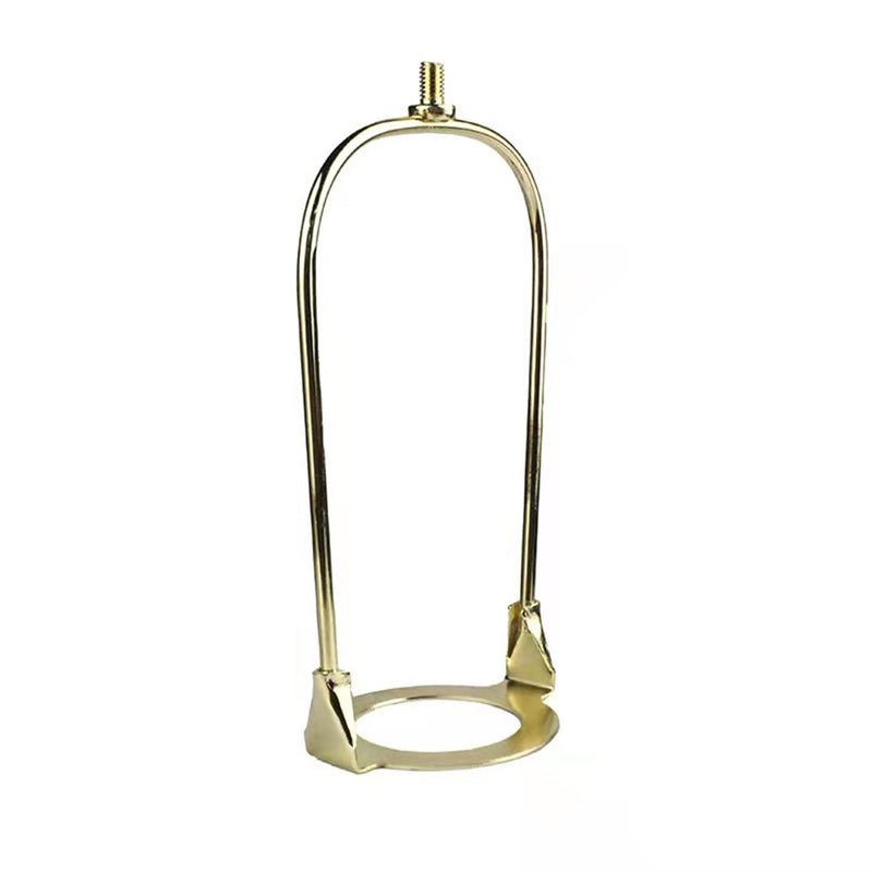 [Australia - AusPower] - 6 Inch Brass Lamp Harp Holder, Fits E26/E27 Light Base, Includes UNO Fitter Adapter, Detachable, Gold 1 