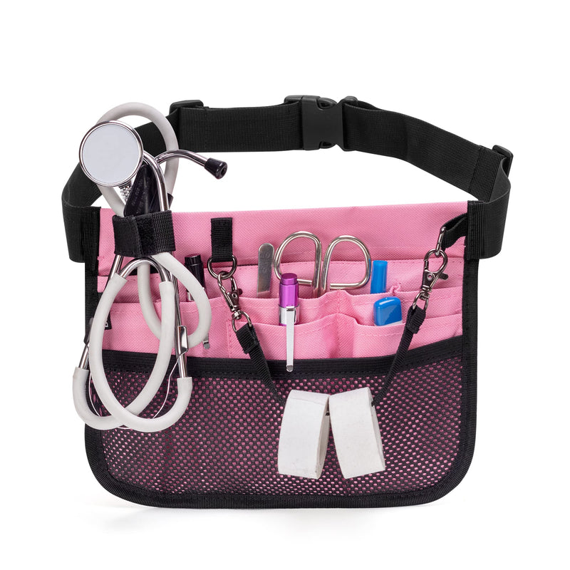 [Australia - AusPower] - Damero Nurse Fanny Pouch, Nurse Waist Pack with Tape Holder, Nurse Waist Organizer Belt for Stethoscopes, Bandage Scissors and Other Medical Supplies, Pink 