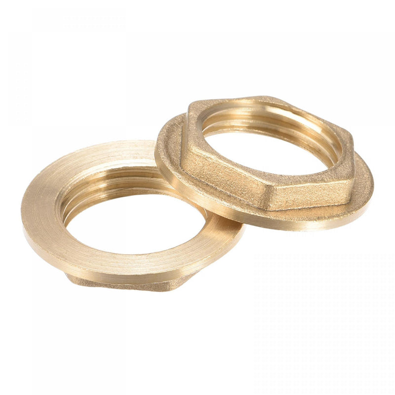 [Australia - AusPower] - uxcell G1/2 Lock Nut with Flange, Hex Brass Female Locknut for Plumbing 2pcs 