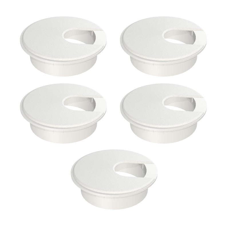 [Australia - AusPower] - MAHDPRO Desk Grommet White 2 Inch (50 mm) Pack of 5-ABS Plastic Desk Cord Hole Cover to Arrange Cables & Wires Through Computer Table/Countertops 2 Inch-White-5PCS-ABS 