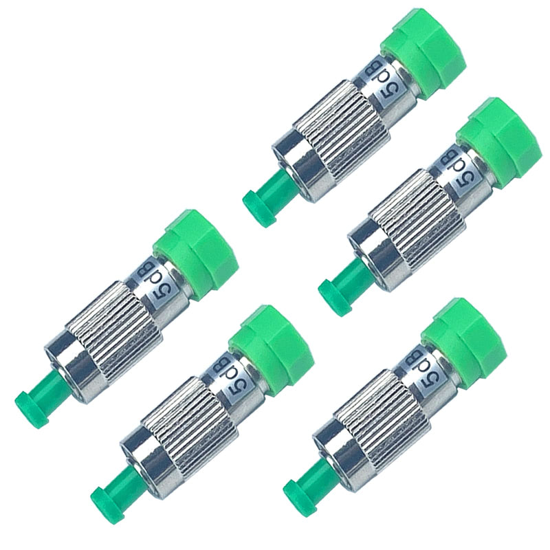 [Australia - AusPower] - 5Pcs 5dB FC-APC Fiber Optic attenuator, Fiber Signal Attenuation Converter, FC Ferrule Inserts Connector 
