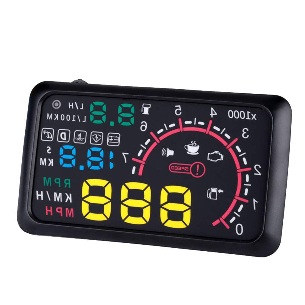 [Australia - AusPower] - HUD Head up Display Speedometer for Car with OBDII EUOBD,5.5 inch Universal Digital Speedometer,Over Speed Alarm, KMH/MPH, Windshield Projector with Film 