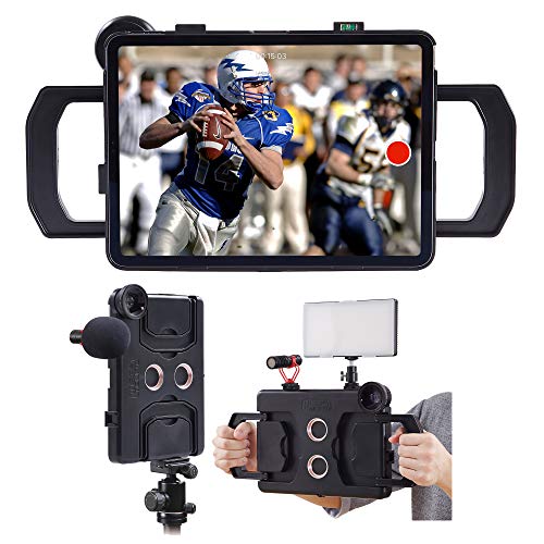 MegaMount Multimedia Rig Case Stabilizer for Apple iPad Pro 12.9" Latest 2021-22 5th Gen M1 2020 4th GEN and 2018 3rd Gen Attach Lenses Lights Mics for Video Recording. Mounts on Tripods and Monopods