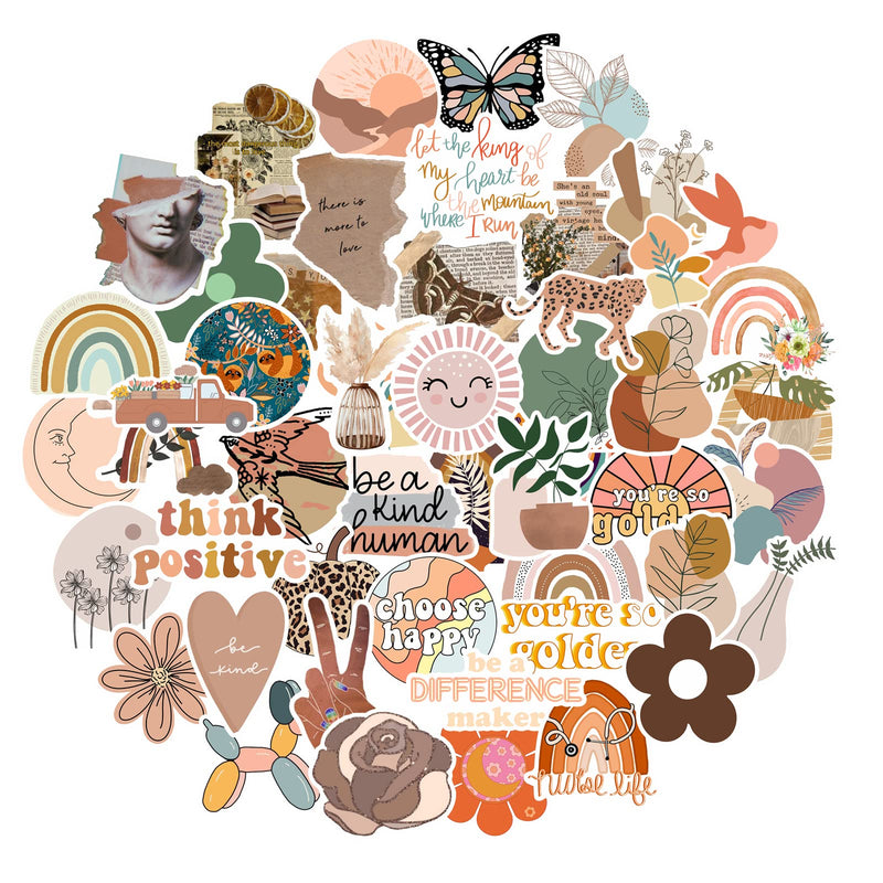 [Australia - AusPower] - Vintage Aesthetic Stickers 50 Pcs, Vinyl Waterproof Stickers for Water Bottles Laptop Phone Computer Guitar (1) 1 