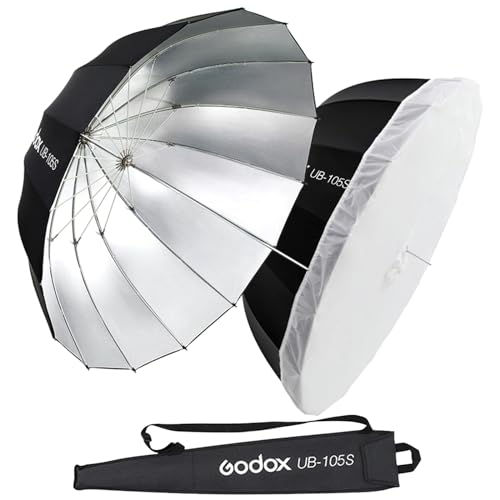 Godox UB-105S 41.3" 105cm Silver Inner Deep Parabolic Reflective Umbrella 41.3"