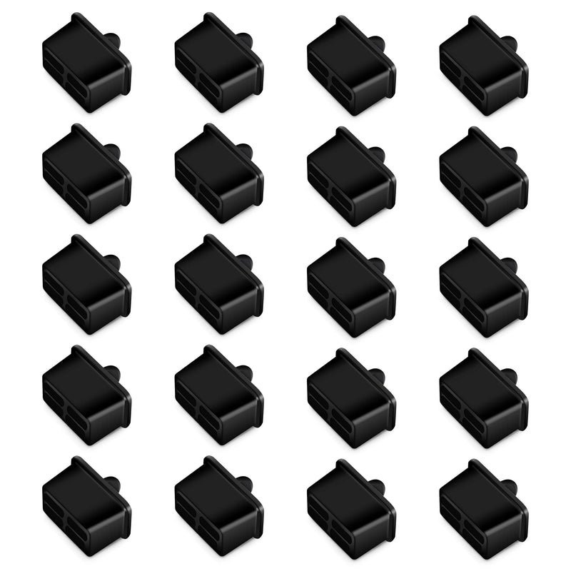 [Australia - AusPower] - SFP-A Dust Cover Caps Ethernet Port Plugs Protector for Network Switches Routers Hubs Slot Port, Black Silicone,15x10x17mm,20pcs 20Pack for SFP-A 