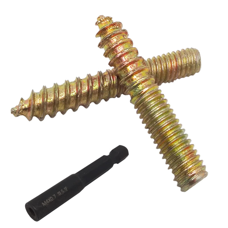 [Australia - AusPower] - 20Pcs Hanger Bolts Double Headed Bolts Kit,with (M4x0.7mm) Hanger Bolt Driver, Hanger Bolts for Wood Furniture(M4x30mm) M4x30mm 