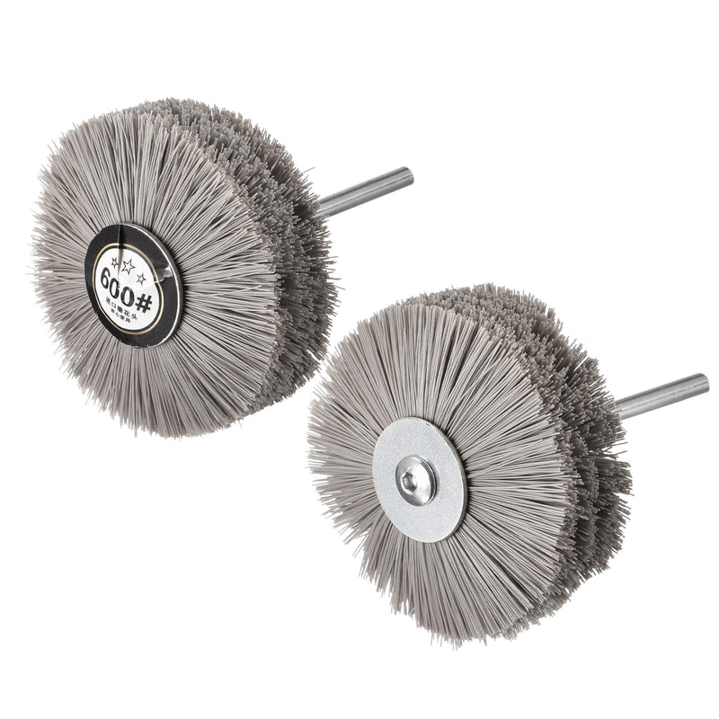 [Australia - AusPower] - uxcell Nylon Wire Brush Abrasive Polishing Wheel 600/1000 Grits 3.15-inch Grinding Head with 6mm Threaded Shank 
