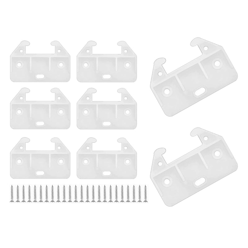 [Australia - AusPower] - Drawer Guides Plastic Drawer Track Rail Guide Brackets for Dresser Cabinet Closet Drawer, White, 8 PCS 
