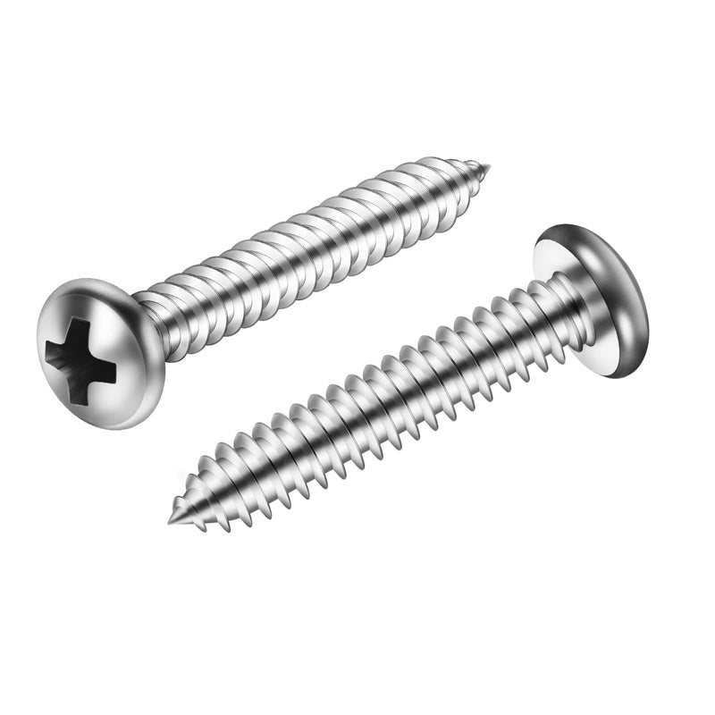 [Australia - AusPower] - #8 x 1-1/2" Pan Head Self Tapping Screw, Pan Head Sheet Metal Screws Wood Screws, Stainless Steel 304 (18-8), 100 Pack #8 x 1-1/2" 