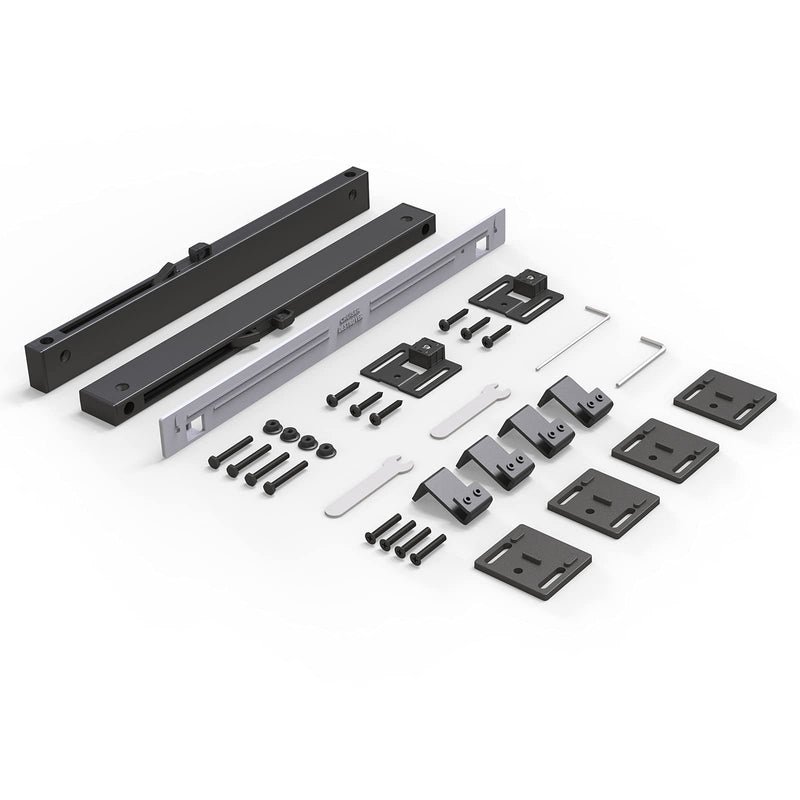 2PCS Soft Close barn Door Hardware kit Barn Door Soft Close Mechanism Spring Buffer Damper Hole-Free Version Fit for Door Weight 60-176 Pounds Adjustable Door Stoppers 2022NEWEST (Use for 240-340) Use for 240-340