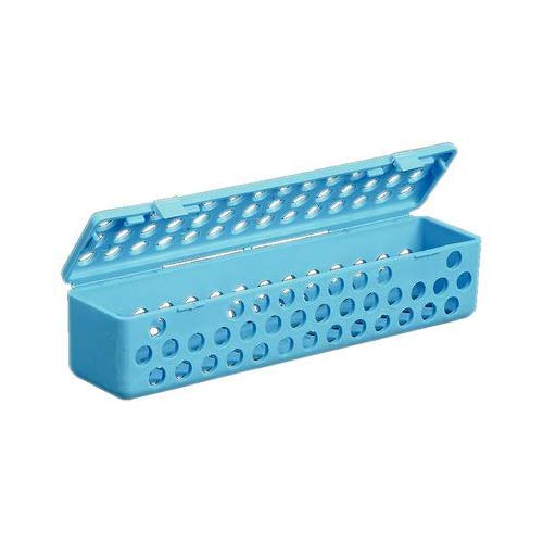 [Australia - AusPower] - 203SC-2 Instrument Steri Container Blue 8" x 1.75" Snap Shut Hinged Lid 