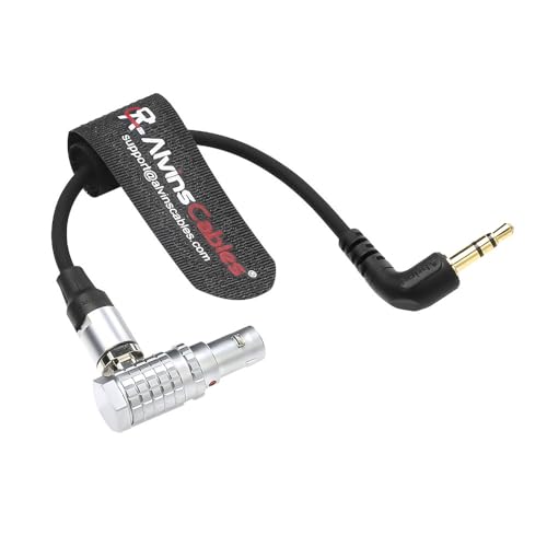 Alvin's Cables Timecode-Out-Cable for Sound-Devices|Tentacle-Sync Time-Code from 5-Pin-Male Right-Angle to 1/8"|3.5mm TRS 6Inch|15CM 15cm right angle 5 pin TC direction: 5 Pin→3.5mm