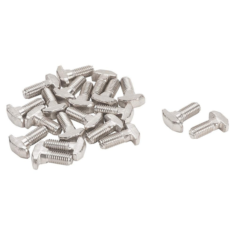 [Australia - AusPower] - Auniwaig M6 x 20mm Thread T Slot Drop-in Bolt, T-Slot Drop-in Stud Screw Bolt, T-Bolt Hammer Head Bolt T Screw, T Slot Bolts Fastener, Carbon Steel 40 Series 20pcs 