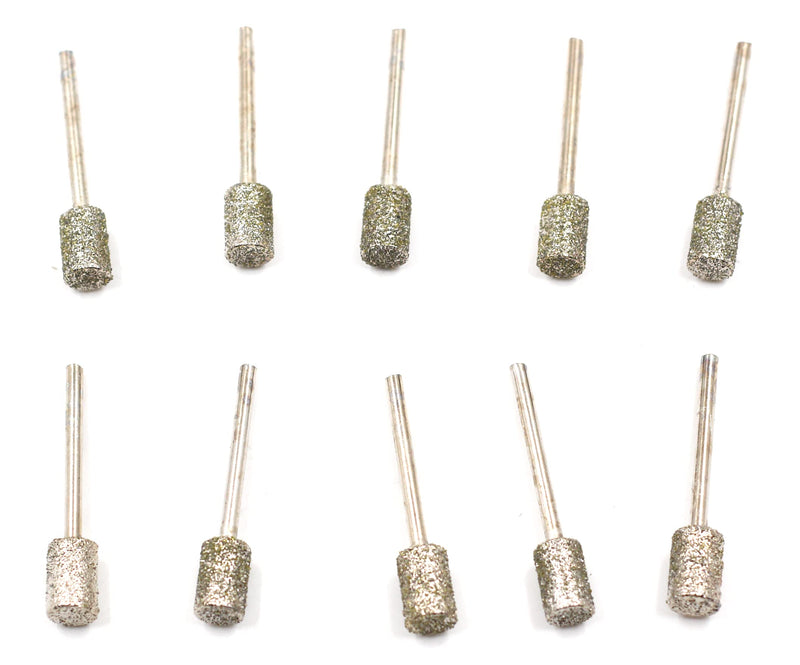[Australia - AusPower] - Chiloskit 10 Pcs 8mm Diamond Coated Grinding Burr Set Diamond Mounted Grinding Bit Dog Nails Bit 1/8 Shank for Most Rotary Tool (Rough(46#)) Rough(46#) 