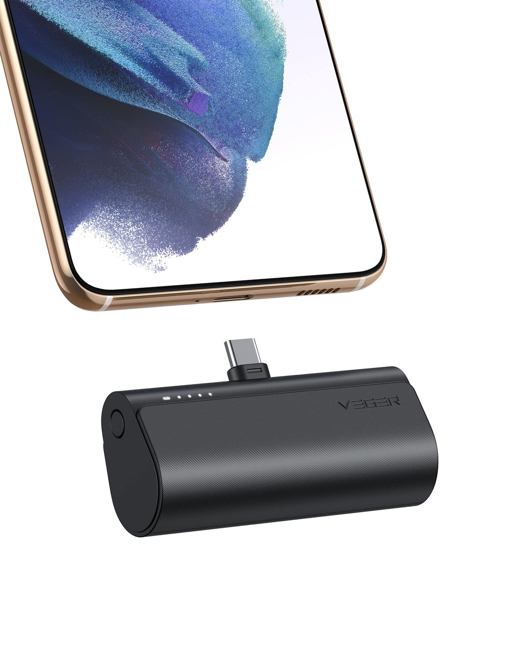 [Australia - AusPower] - VEGER Portable Charger, USB C Power Bank, 5000mAh Mini Battery Pack Fast Charging 20W Small Charging Bank for Samsung Galaxy S21, S20, S10, S9, Note 20, Pixel, Moto, LG, Oculus Quest, Android Phones D Black 