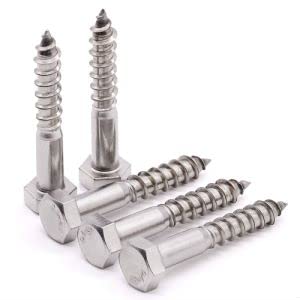 [Australia - AusPower] - Glvaner M12 x 90mm (4 pcs) Stainless Steel Hex Head Lag Screws, Hexagon Head Wood Screws DIN571, Partial Thread Coverage, Plain Finish 4 