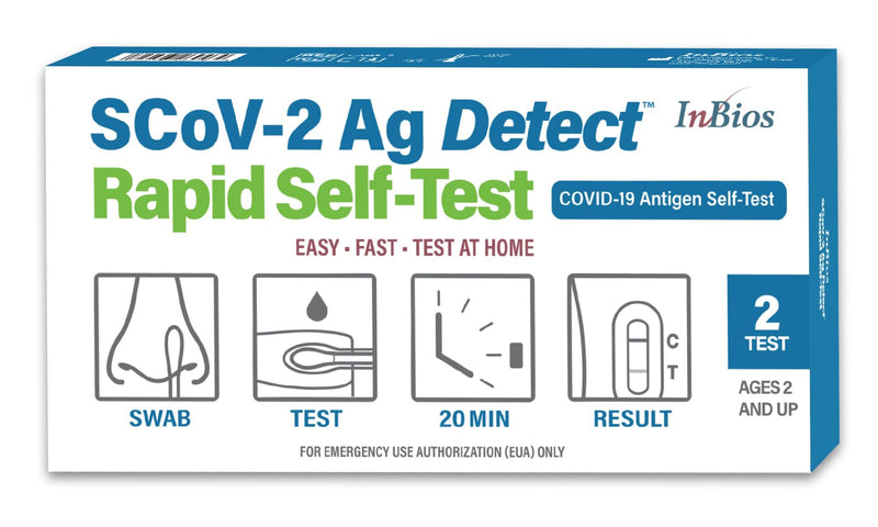 [Australia - AusPower] - COVID-19 Antigen Rapid Test, 1 Pack, 2 Tests Total, Easy To Use – No Mixing Step, SCoV-2 Ag Detect Rapid Self-Test, FDA Emergency Use Authorized, Test at Home 