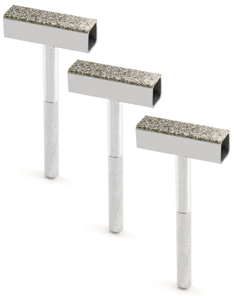 QWORK 3 Pieces Sharpening Stone Dresser, Diamond Grinding Wheel Straightener for Grinding Deburring Discs, 45 x 10 mm Head