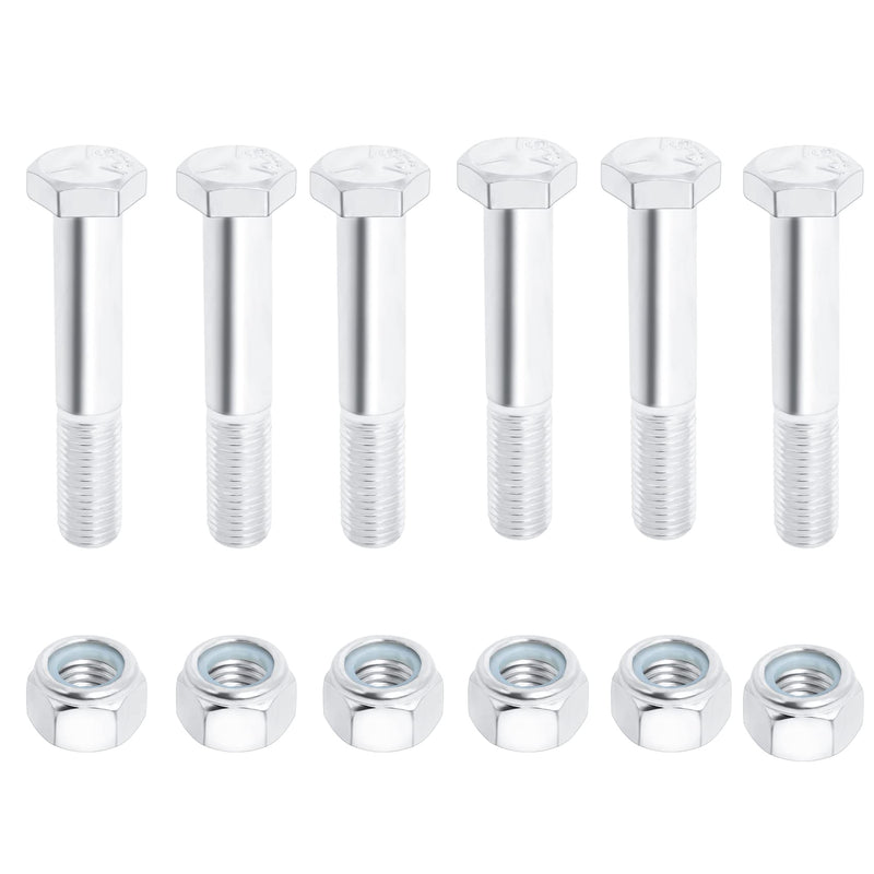 [Australia - AusPower] - Shear Bolts for Compatible with Rotary Cutters Mill Grade 5 SAE J429 3.5" with Nylock Nut (Pack of 6) 